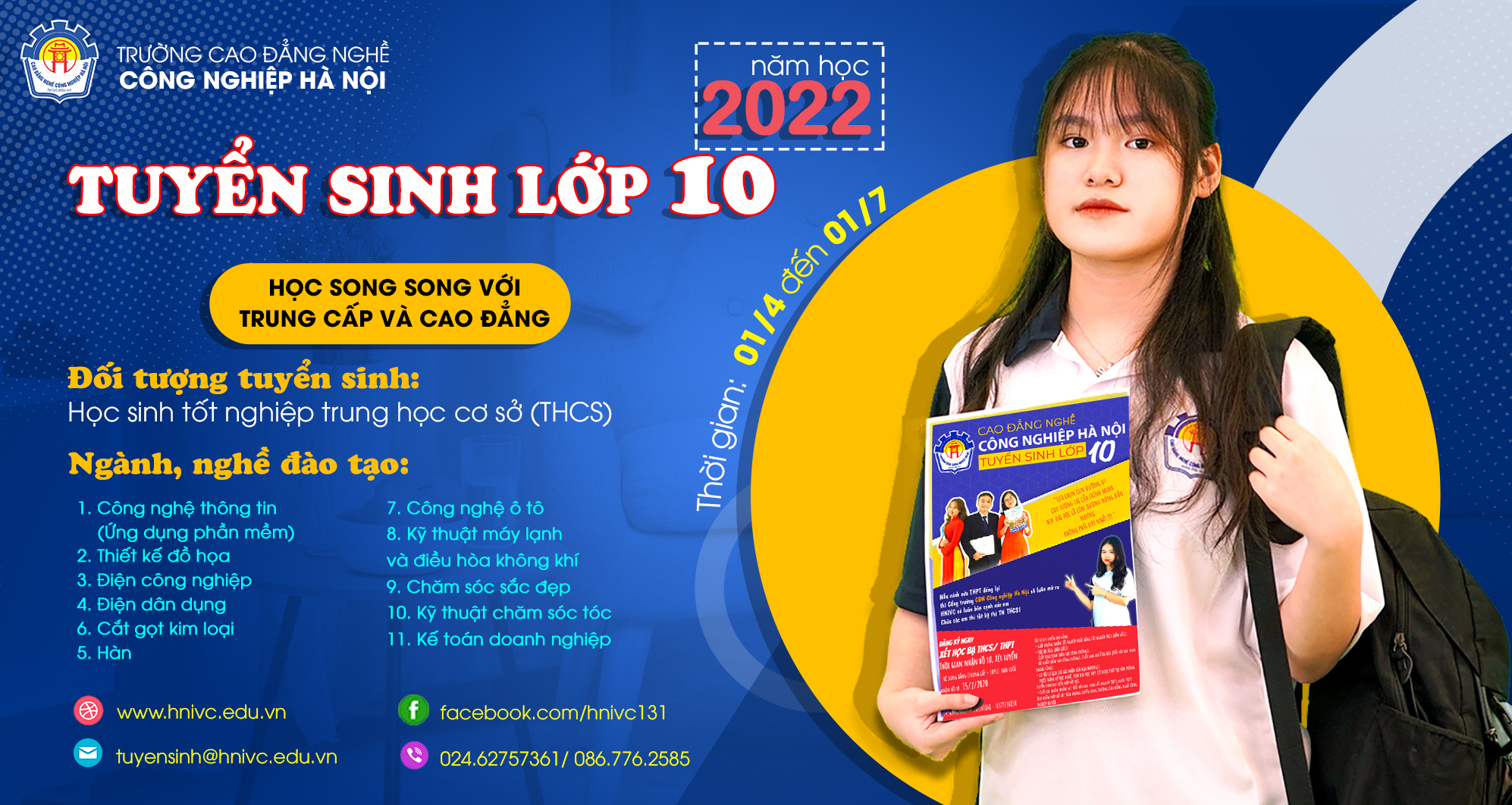 Tuyển sinh lớp 10 học song song với trung cấp và cao đẳng năm học 2022 – 2023